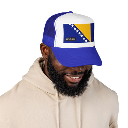 Bosnia and Herzegovina Flag Foam Trucker Hat | Bosnian Pride Snapback Cap | Rep Ya Flag