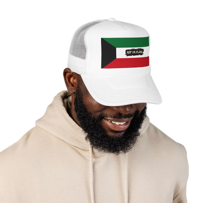 Kuwait Flag Foam Trucker Hat | Kuwaiti Pride Snapback Cap | Rep Ya Flag