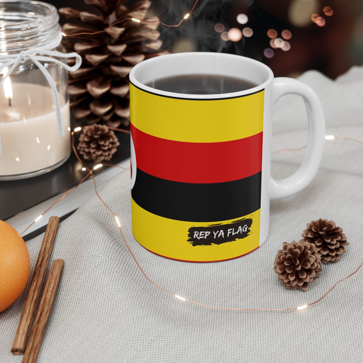 Uganda Flag Coffee Tea Mug 11oz 15oz | Rep Ya Flag Ceramic Mug