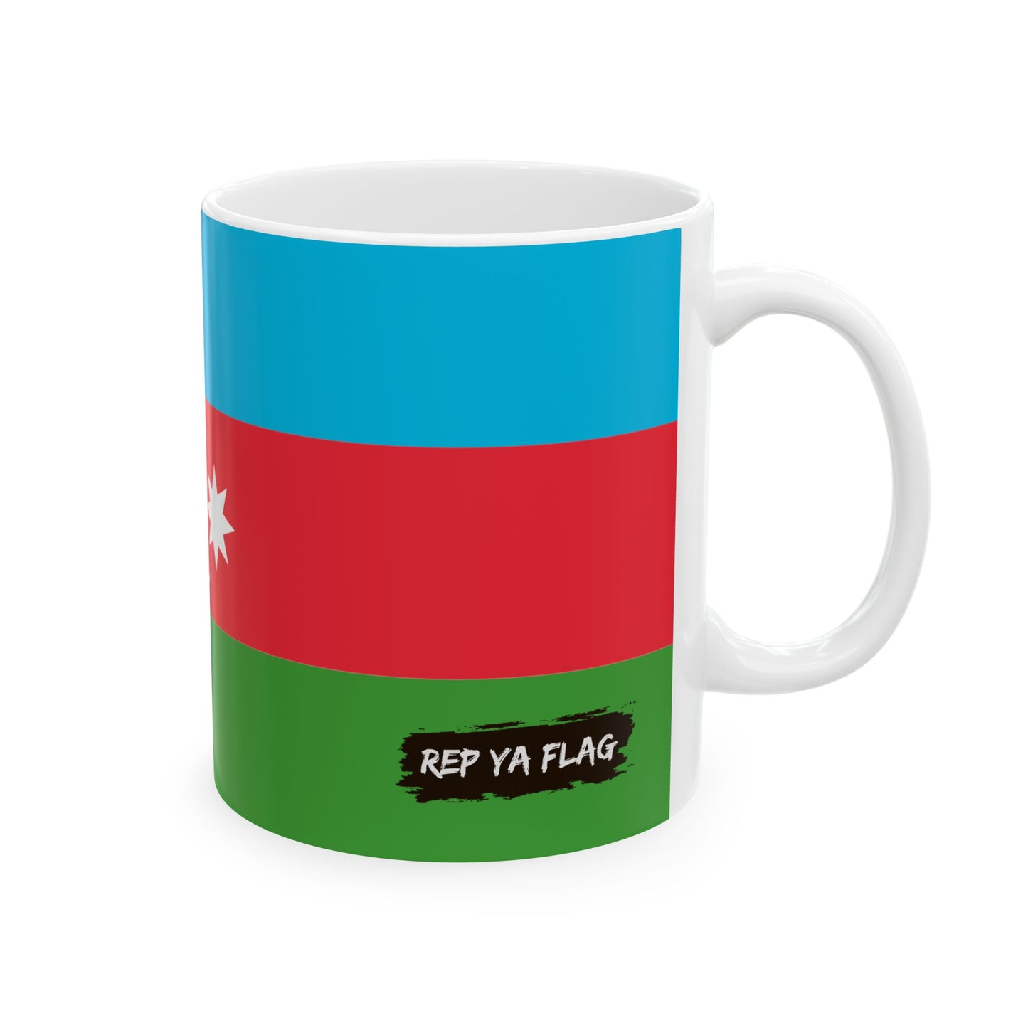 Azerbaijan Flag Coffee Tea Mug 11oz 15oz | Rep Ya Flag Ceramic Mug