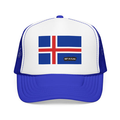 Iceland Flag Foam Trucker Hat | Iceland Pride Snapback Cap | Rep Ya Flag