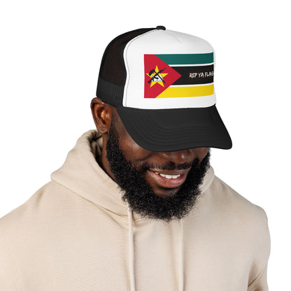 Mozambique Flag Foam Trucker Hat | Mozambican Pride Snapback Cap | Rep Ya Flag