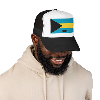 Bahamas Flag Foam Trucker Hat | Bahamian Pride Snapback Cap | Rep Ya Flag