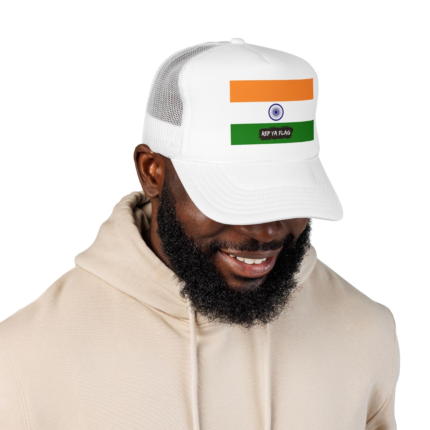 India Flag Foam Trucker Hat | Indian Pride Snapback Cap | Rep Ya Flag