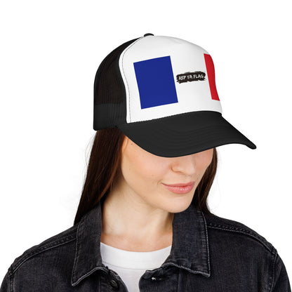 France Flag Foam Trucker Hat | French Pride Snapback Cap | Rep Ya Flag