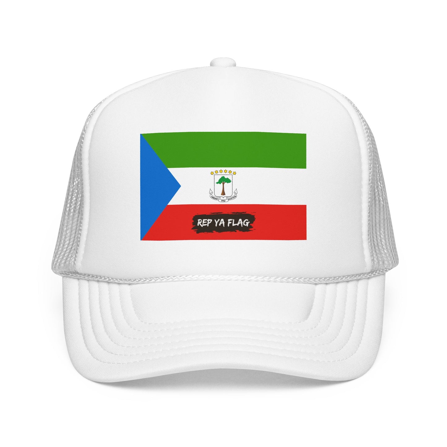 Equatorial Guinea Flag Foam Trucker Hat | Equatoguinean Pride Snapback Cap | Rep Ya Flag