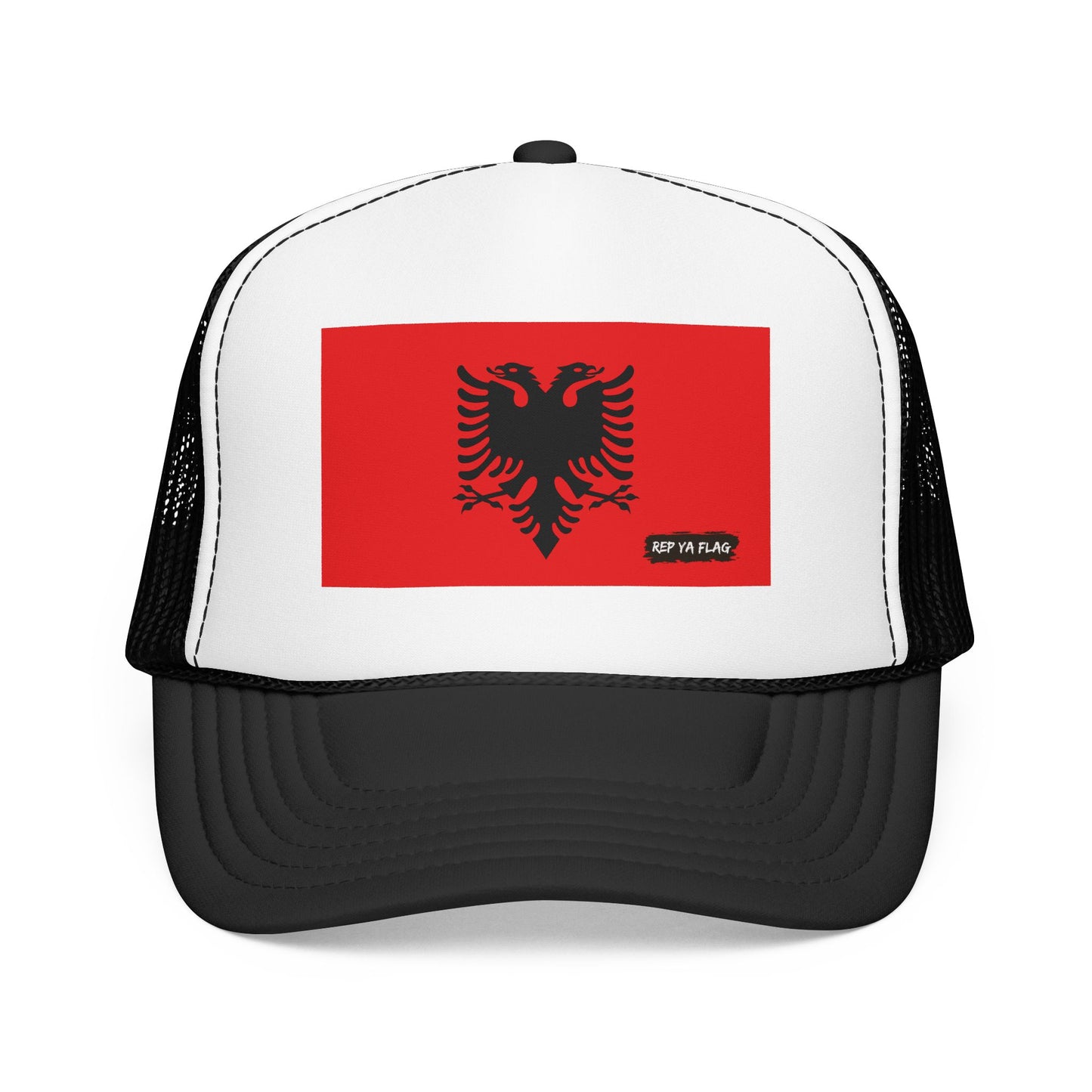 Albania Flag Foam Trucker Hat | Albanian Pride Snapback Cap | Rep Ya Flag