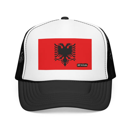 Albania Flag Foam Trucker Hat | Albanian Pride Snapback Cap | Rep Ya Flag