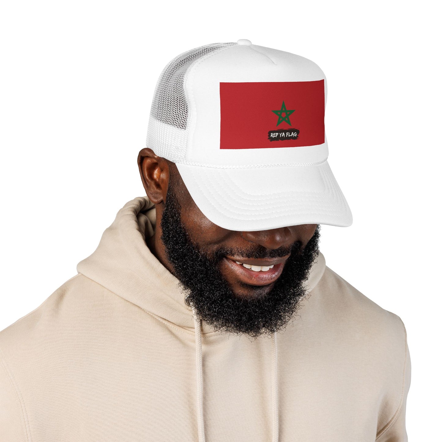Morocco Flag Foam Trucker Hat | Moroccan Pride Snapback Cap | Rep Ya Flag