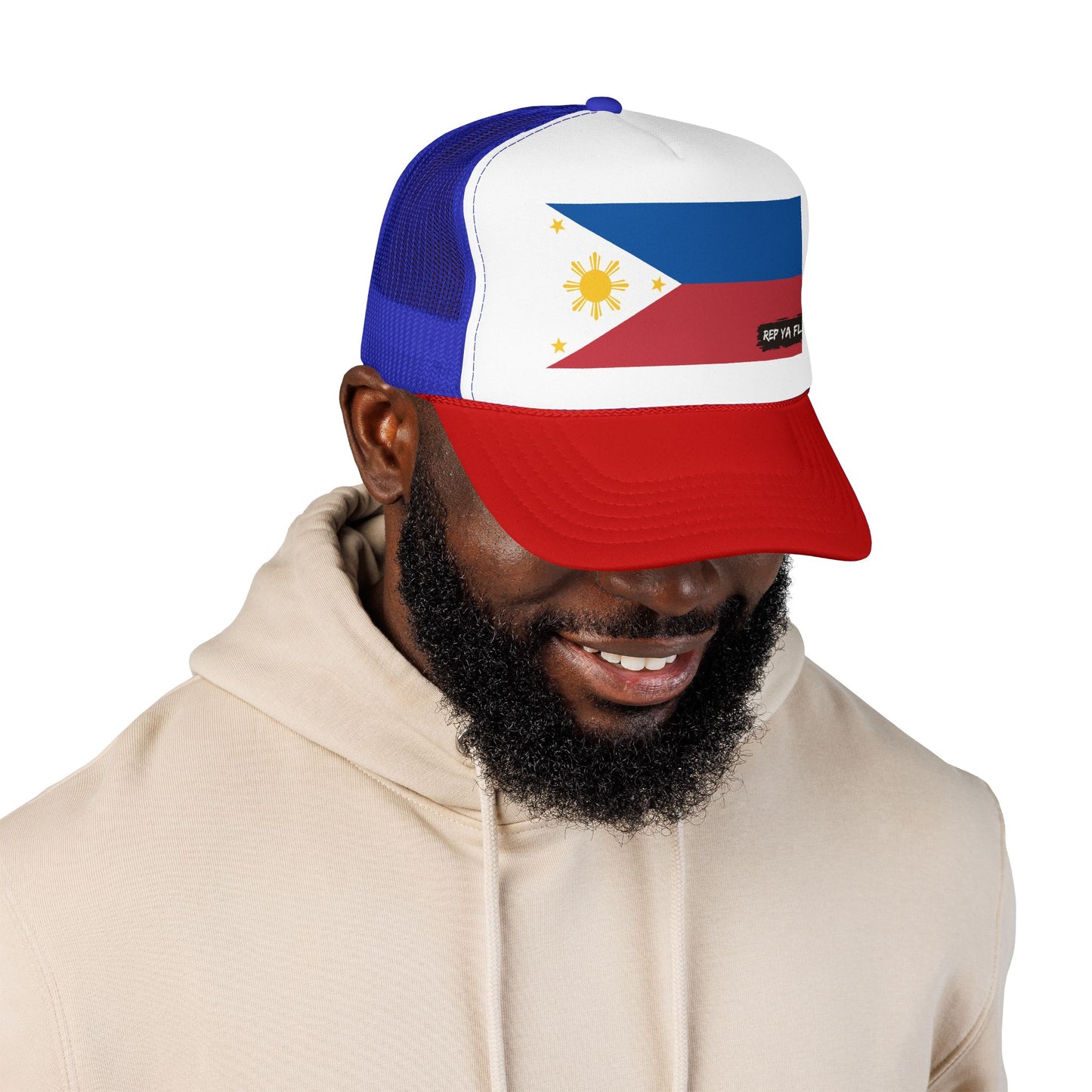 Philippines Flag Foam Trucker Hat | Filipino Pride Snapback Cap | Rep Ya Flag