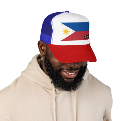 Philippines Flag Foam Trucker Hat | Filipino Pride Snapback Cap | Rep Ya Flag