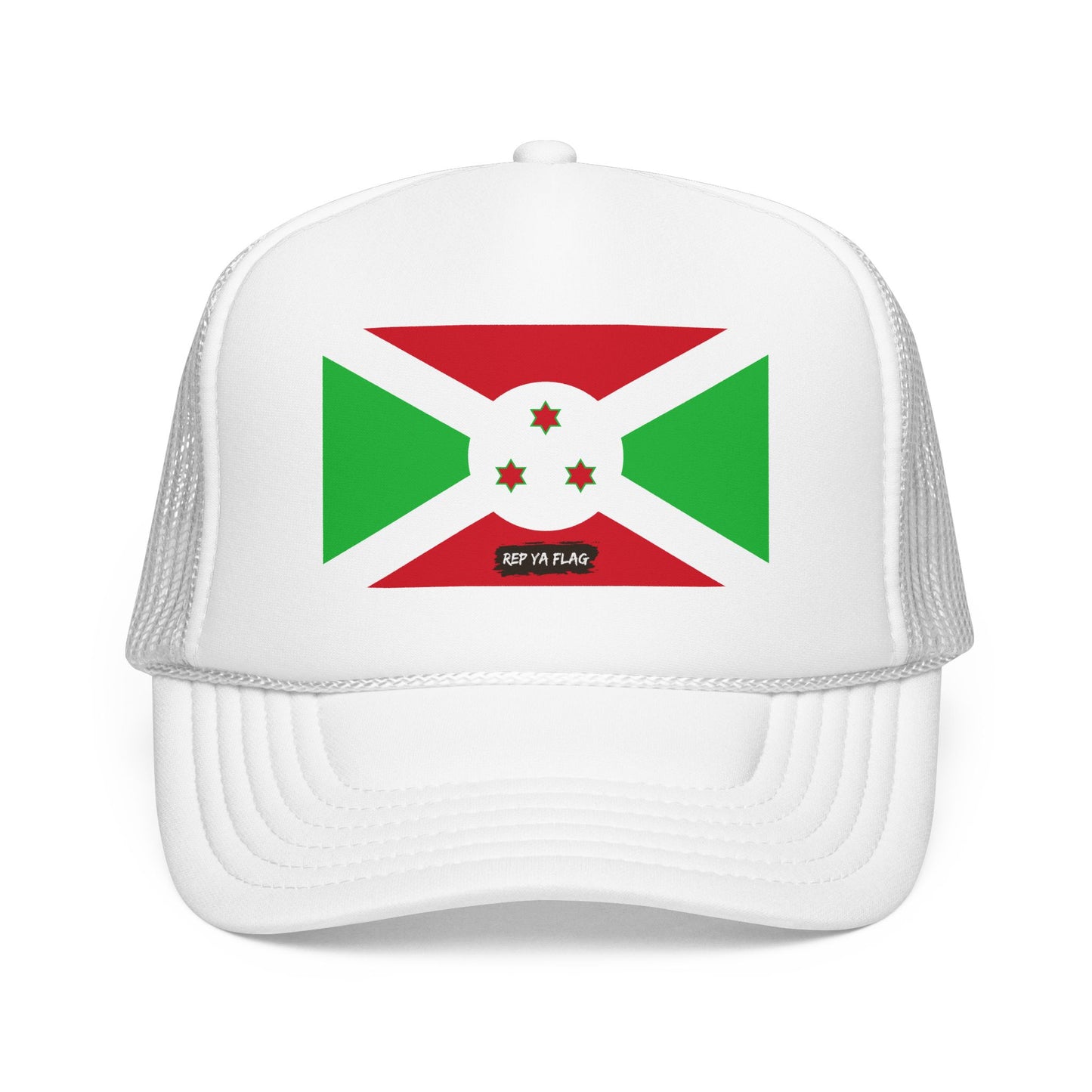 Burundi Flag Foam Trucker Hat | Burundian Pride Snapback Cap | Rep Ya Flag