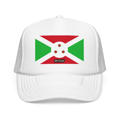 Burundi Flag Foam Trucker Hat | Burundian Pride Snapback Cap | Rep Ya Flag