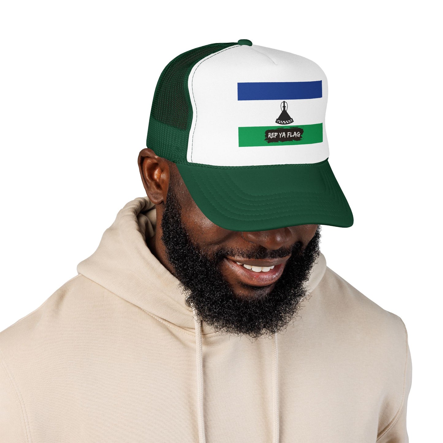 Lesotho Flag Foam Trucker Hat | Basotho Pride Snapback Cap | Rep Ya Flag
