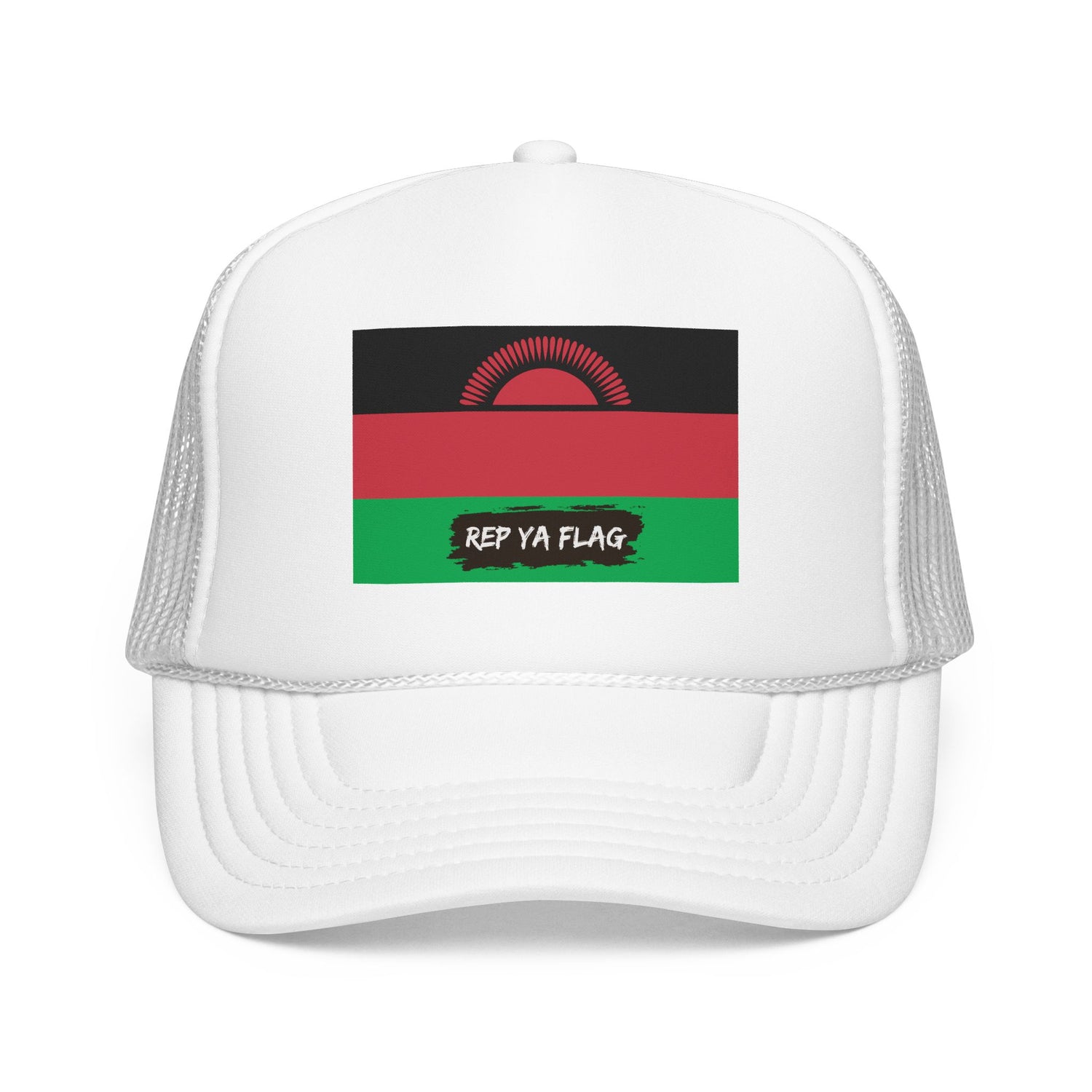 Malawi Flag Foam Trucker Hat | Malawian Pride Snapback Cap | Rep Ya Flag