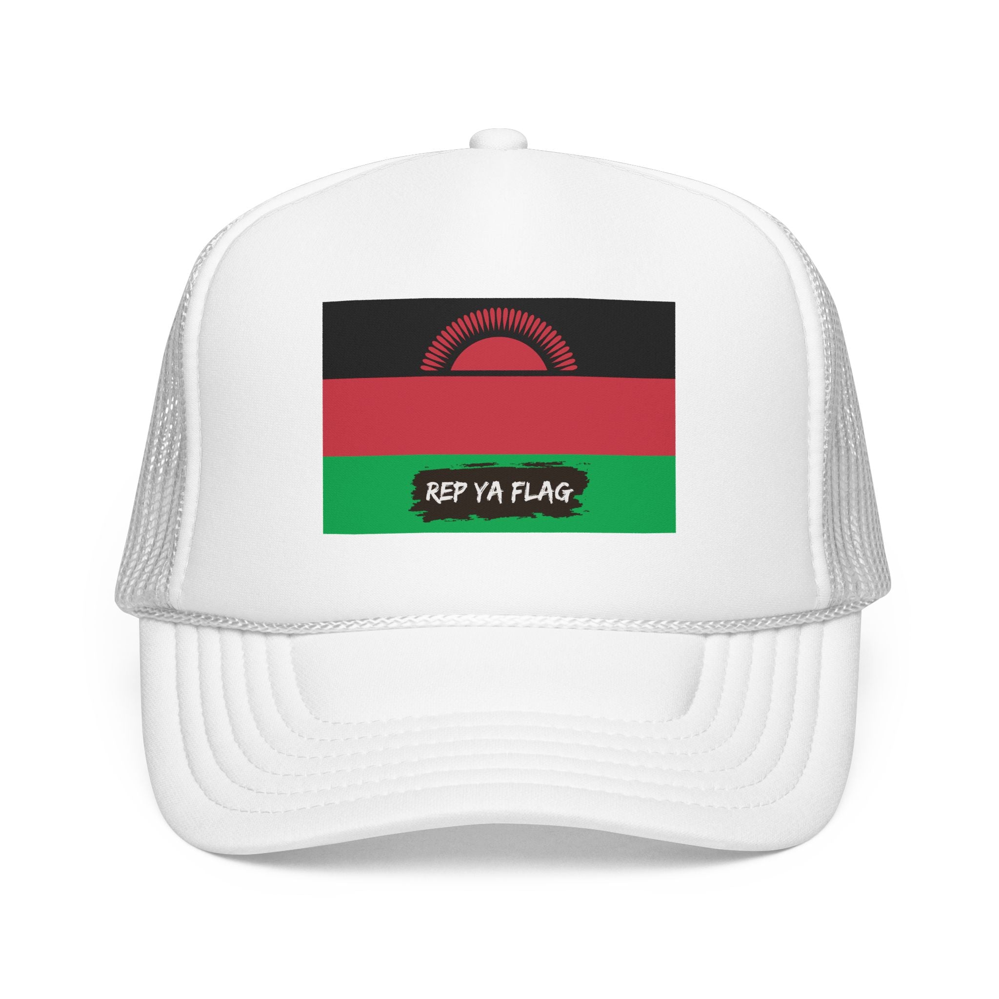 Malawi Flag Foam Trucker Hat | Malawian Pride Snapback Cap | Rep Ya Flag