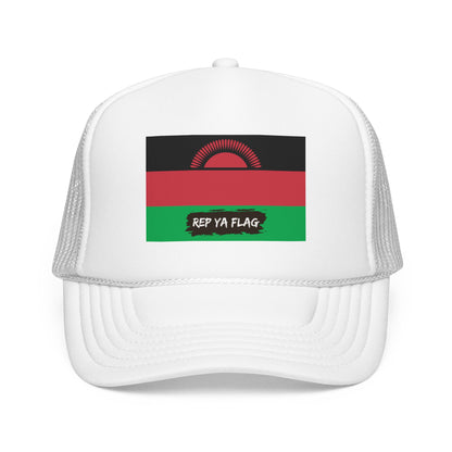 Malawi Flag Foam Trucker Hat | Malawian Pride Snapback Cap | Rep Ya Flag