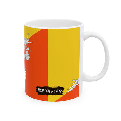 Bhutan Flag Coffee Mug | Bhutanese Pride Ceramic Tea Mug 11oz & 15oz | Rep Ya Flag