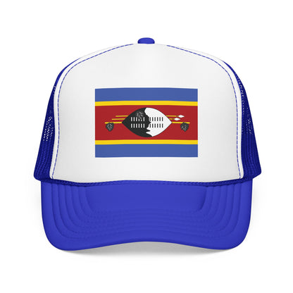 Eswatini Flag Foam Trucker Hat | Swazi Pride Snapback Cap | Rep Ya Flag