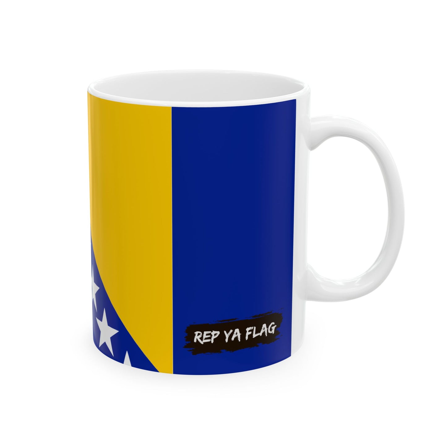 Bosnia & Herzegovina Flag Coffee Mug | Bosnian Pride Ceramic Tea Mug 11oz & 15oz | Rep Ya Flag