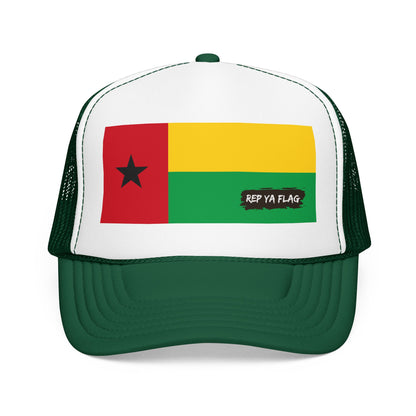Guinea-Bissau Flag Foam Trucker Hat | Bissau-Guinean Pride Snapback Cap | Rep Ya Flag