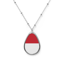 Indonesia Flag Oval Necklace | Indonesian Heritage Pendant | Rep Ya Flag
