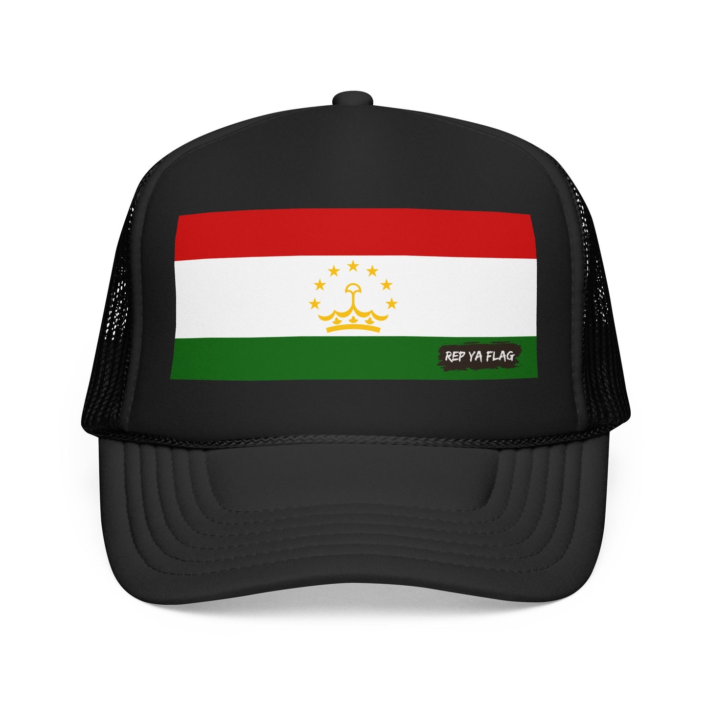 Tajikistan Flag Foam Trucker Hat | Rep Ya Flag design