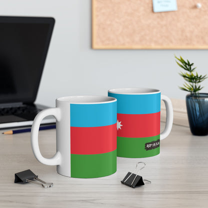 Azerbaijan Flag Coffee Tea Mug 11oz 15oz | Rep Ya Flag Ceramic Mug