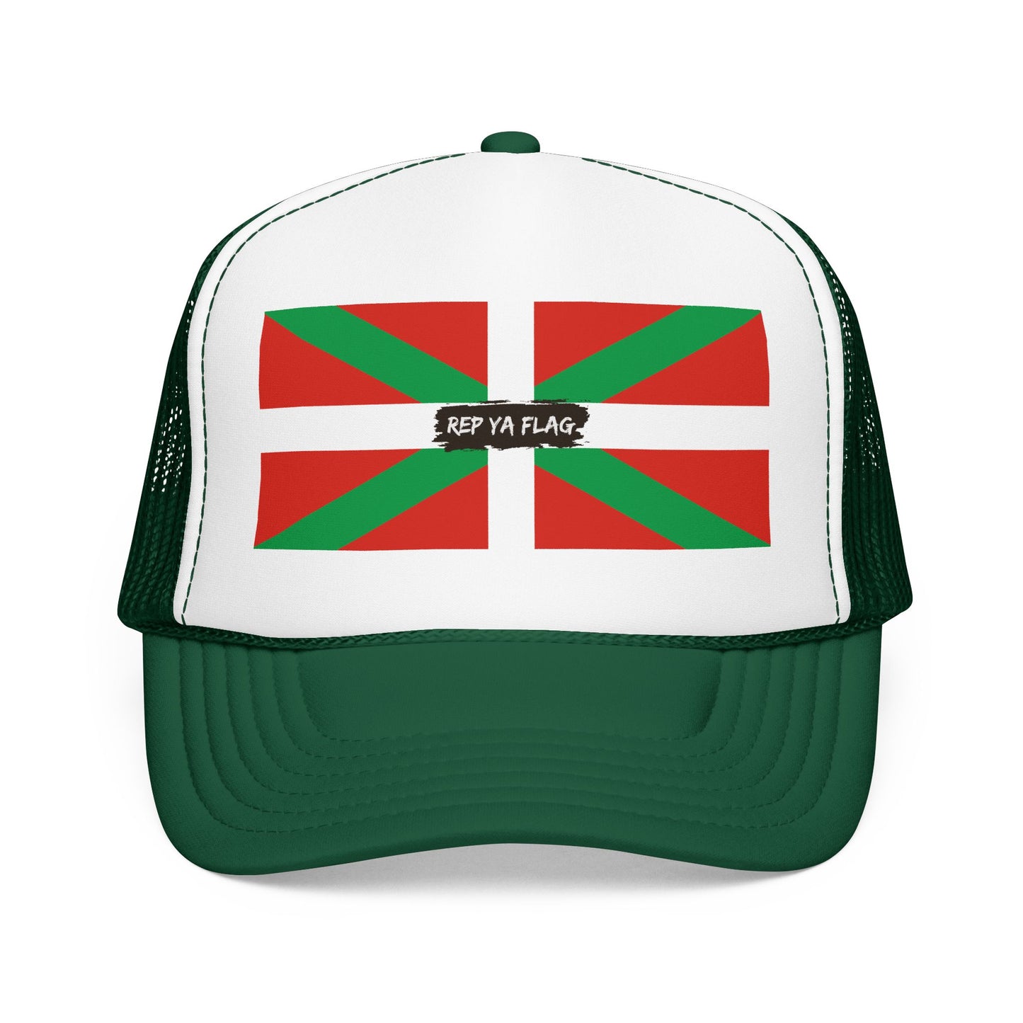 Basque Flag Foam Trucker Hat | Basque Heritage Snapback Cap | Rep Ya Flag