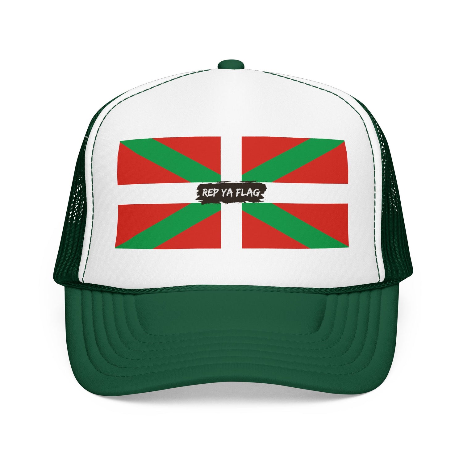 Basque Flag Foam Trucker Hat | Basque Heritage Snapback Cap | Rep Ya Flag