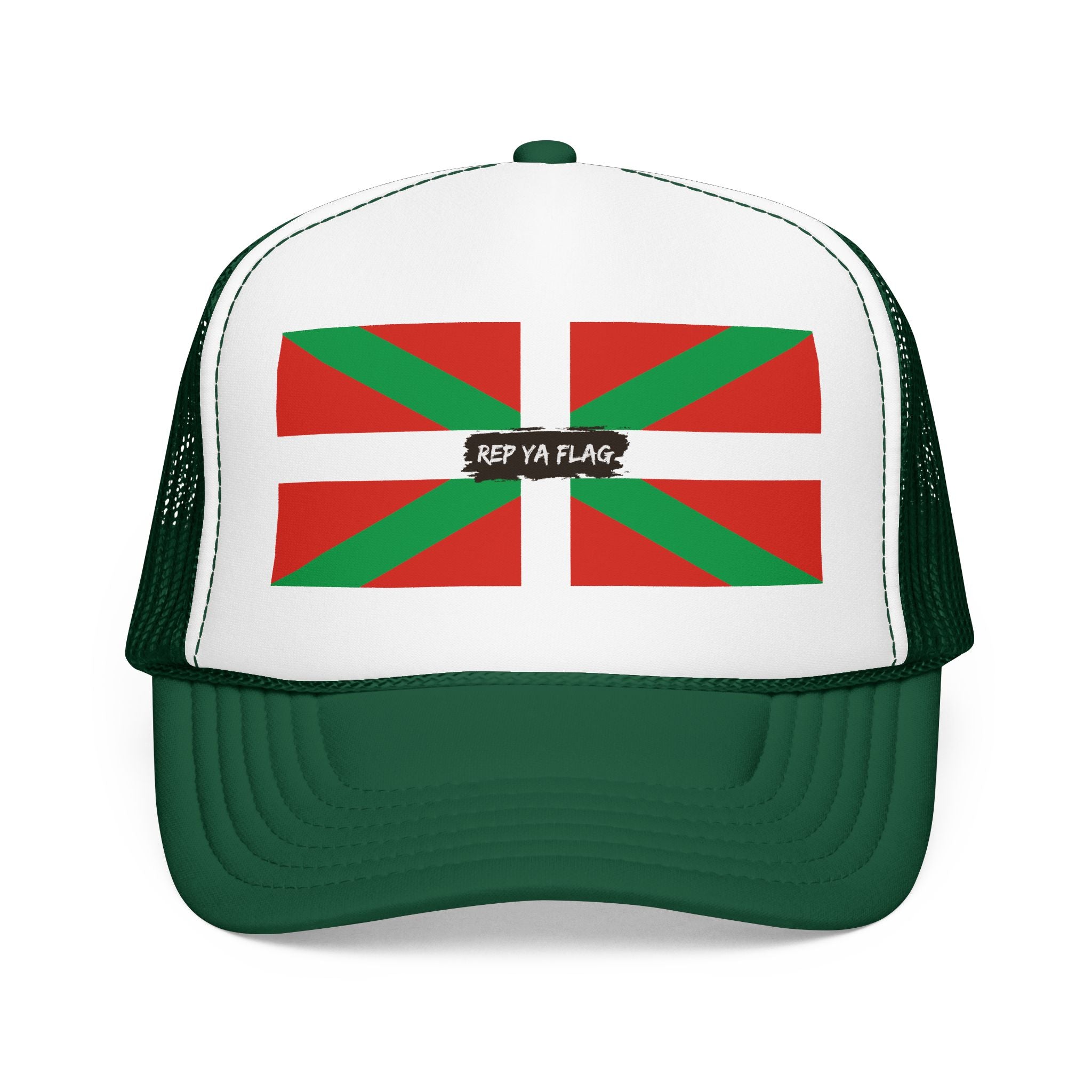 Basque Flag Foam Trucker Hat | Basque Heritage Snapback Cap | Rep Ya Flag