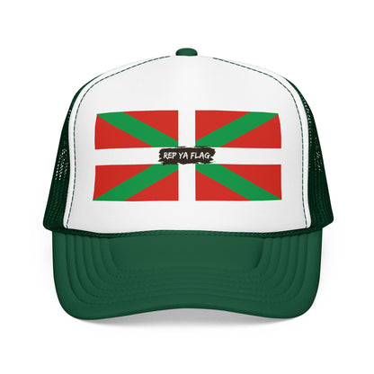 Basque Flag Foam Trucker Hat | Basque Heritage Snapback Cap | Rep Ya Flag