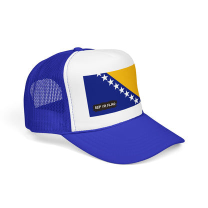 Bosnia and Herzegovina Flag Foam Trucker Hat | Bosnian Pride Snapback Cap | Rep Ya Flag