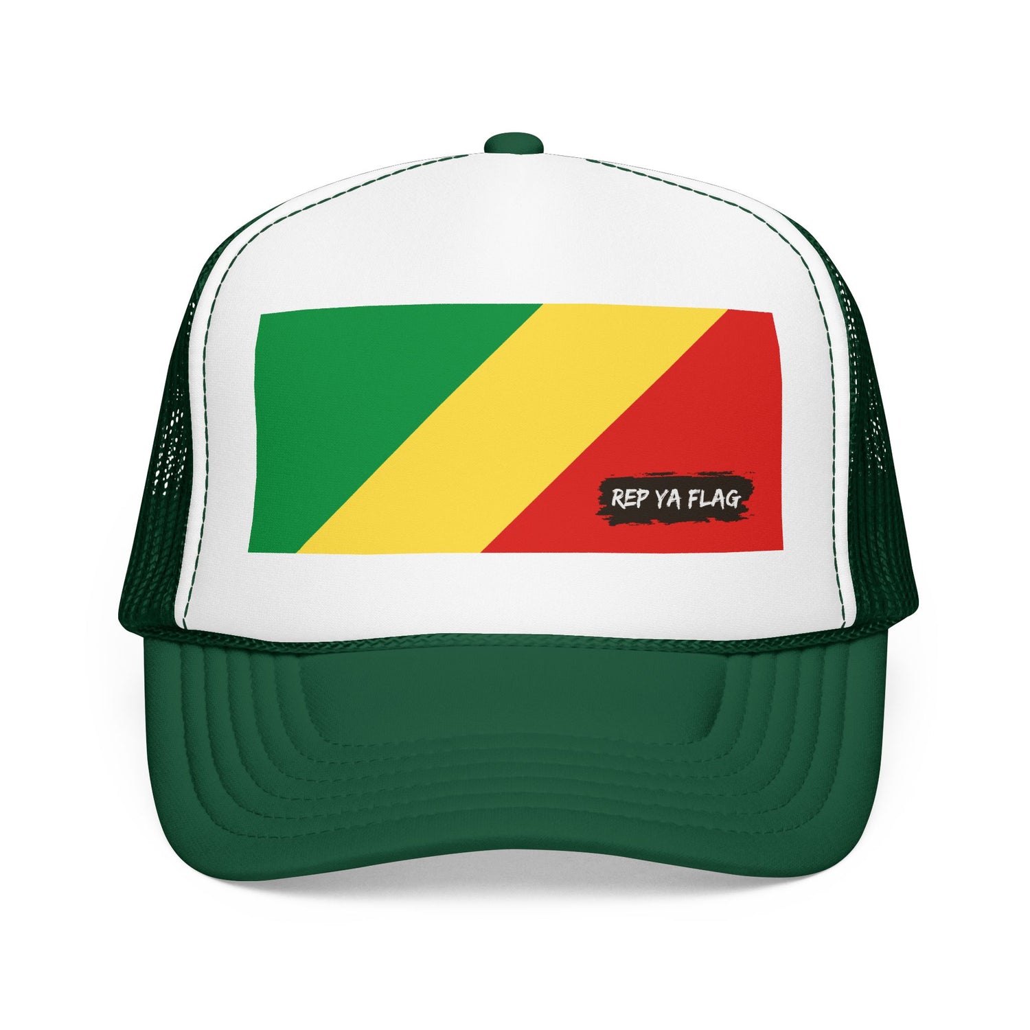 Republic of the Congo Flag Foam Trucker Hat | Congolese Pride Snapback Cap | Rep Ya Flag