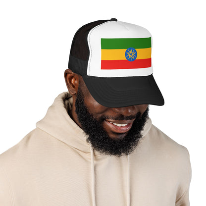 Ethiopia Flag Foam Trucker Hat | Ethiopian Pride Snapback Cap | Rep Ya Flag