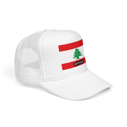 Lebanon Flag Foam Trucker Hat | Lebanese Pride Snapback Cap | Rep Ya Flag