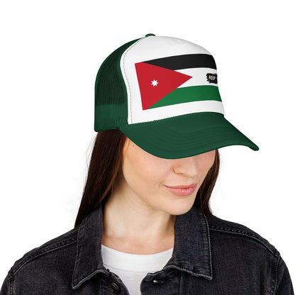 Jordan Flag Foam Trucker Hat | Jordanian Pride Snapback Cap | Rep Ya Flag