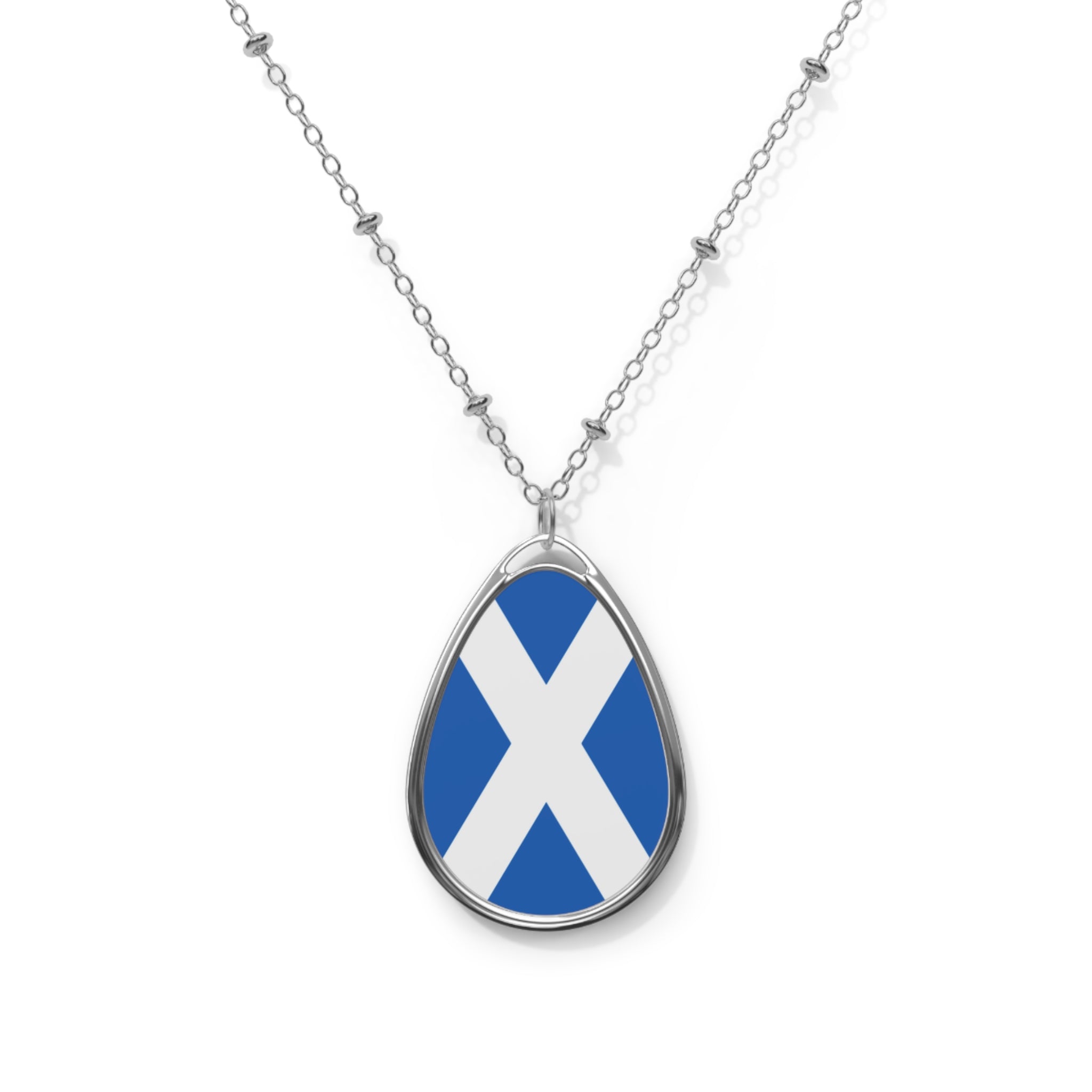 Scotland Flag Oval Necklace