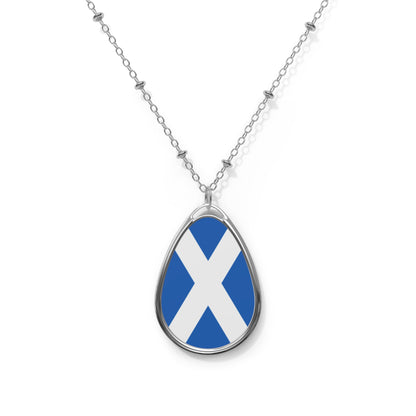 Scotland Flag Oval Necklace