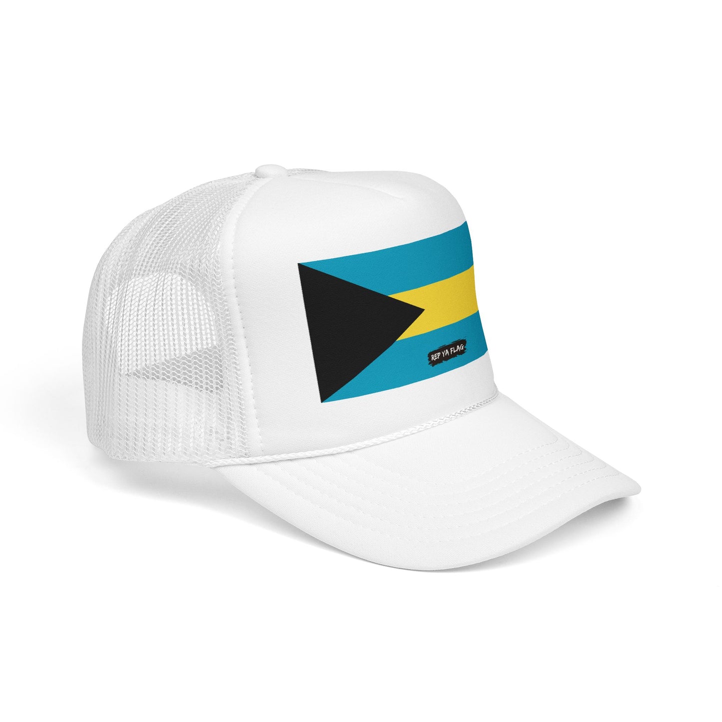 Bahamas Flag Foam Trucker Hat | Bahamian Pride Snapback Cap | Rep Ya Flag