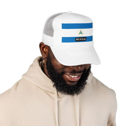 Nicaragua Flag Foam Trucker Hat | Nicaraguan Pride Snapback Cap | Rep Ya Flag