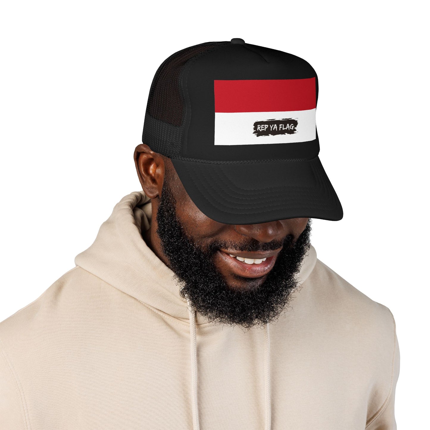 Monaco Flag Foam Trucker Hat | Monegasque Pride Snapback Cap | Rep Ya Flag