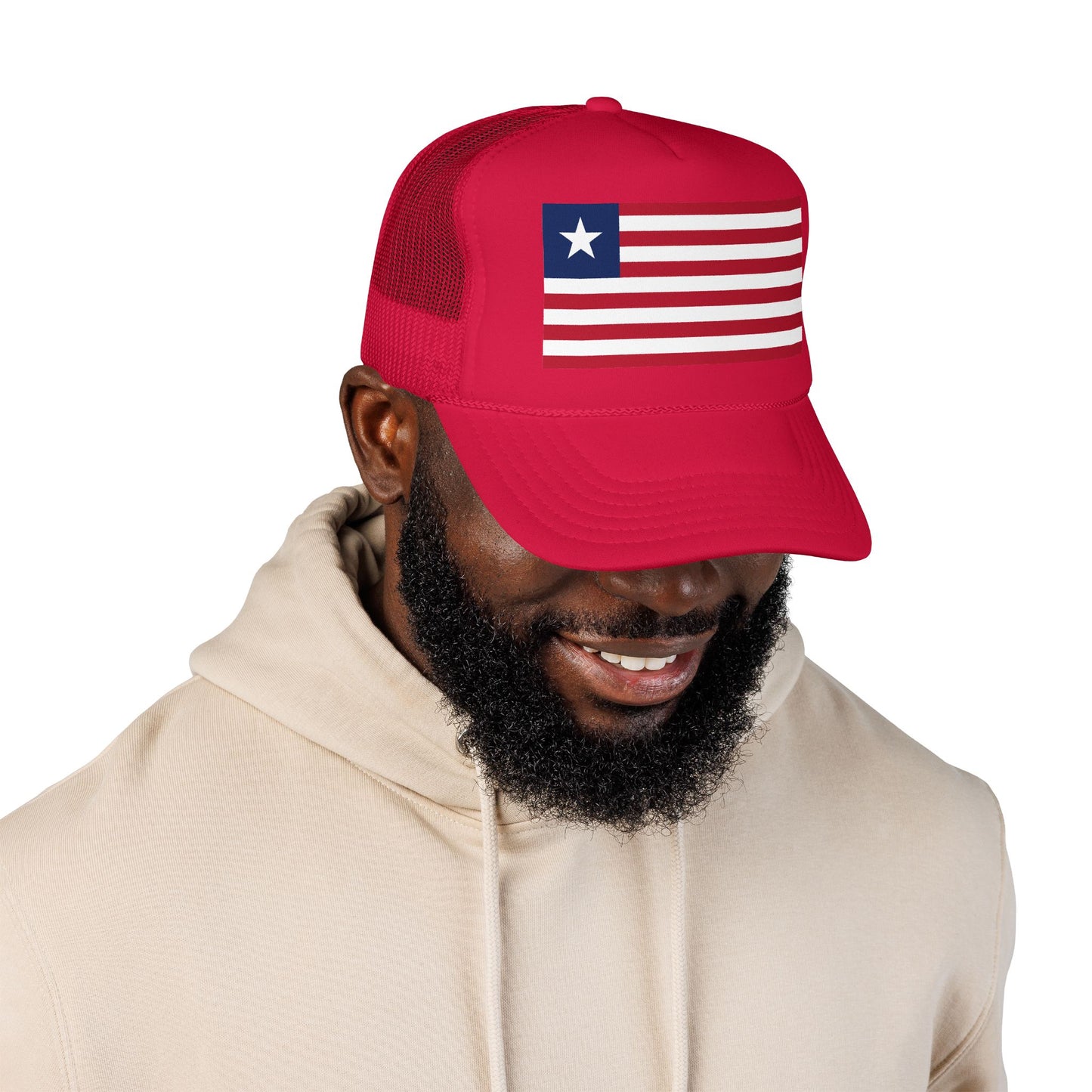Liberia Flag Foam Trucker Hat | Liberian Pride Snapback Cap | Rep Ya Flag