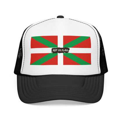 Basque Flag Foam Trucker Hat | Basque Heritage Snapback Cap | Rep Ya Flag