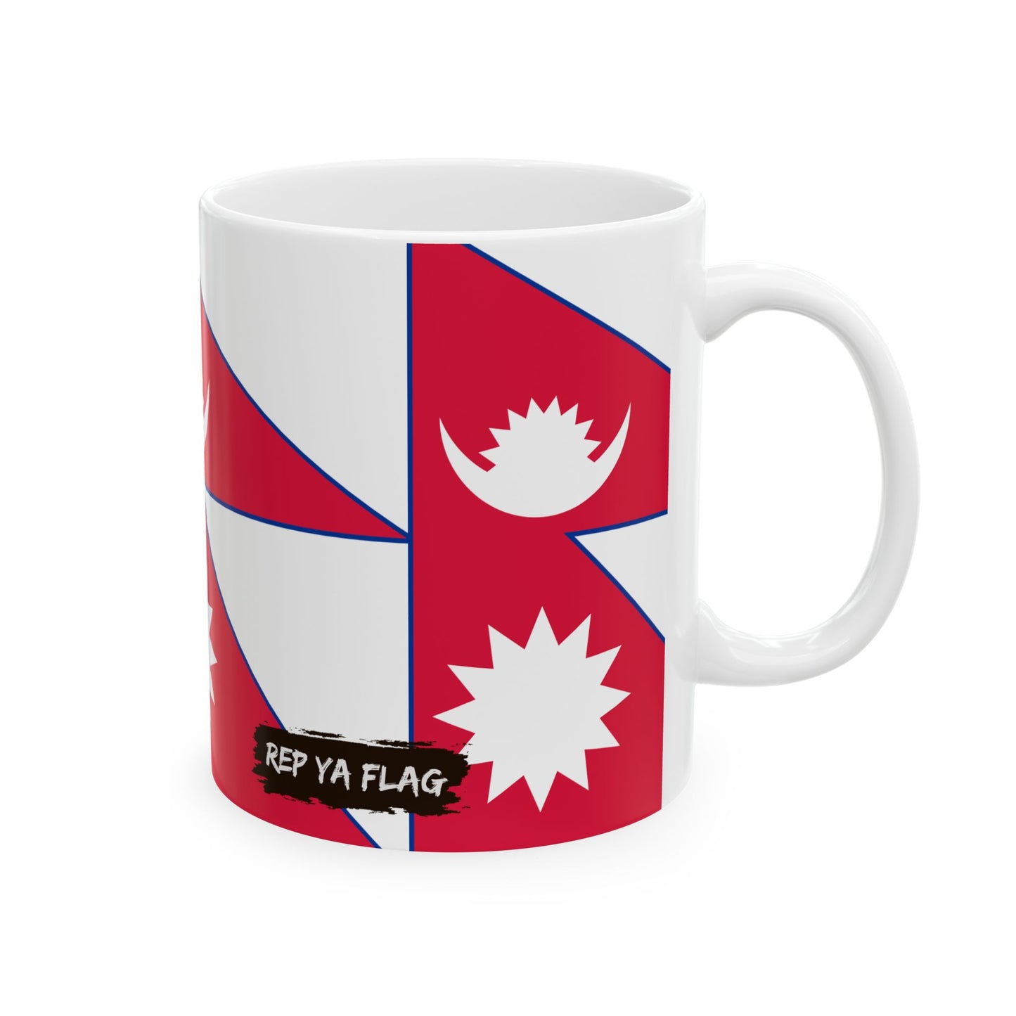 Nepal Flag Coffee Tea Mug 11oz 15oz | Rep Ya Flag Ceramic Mug