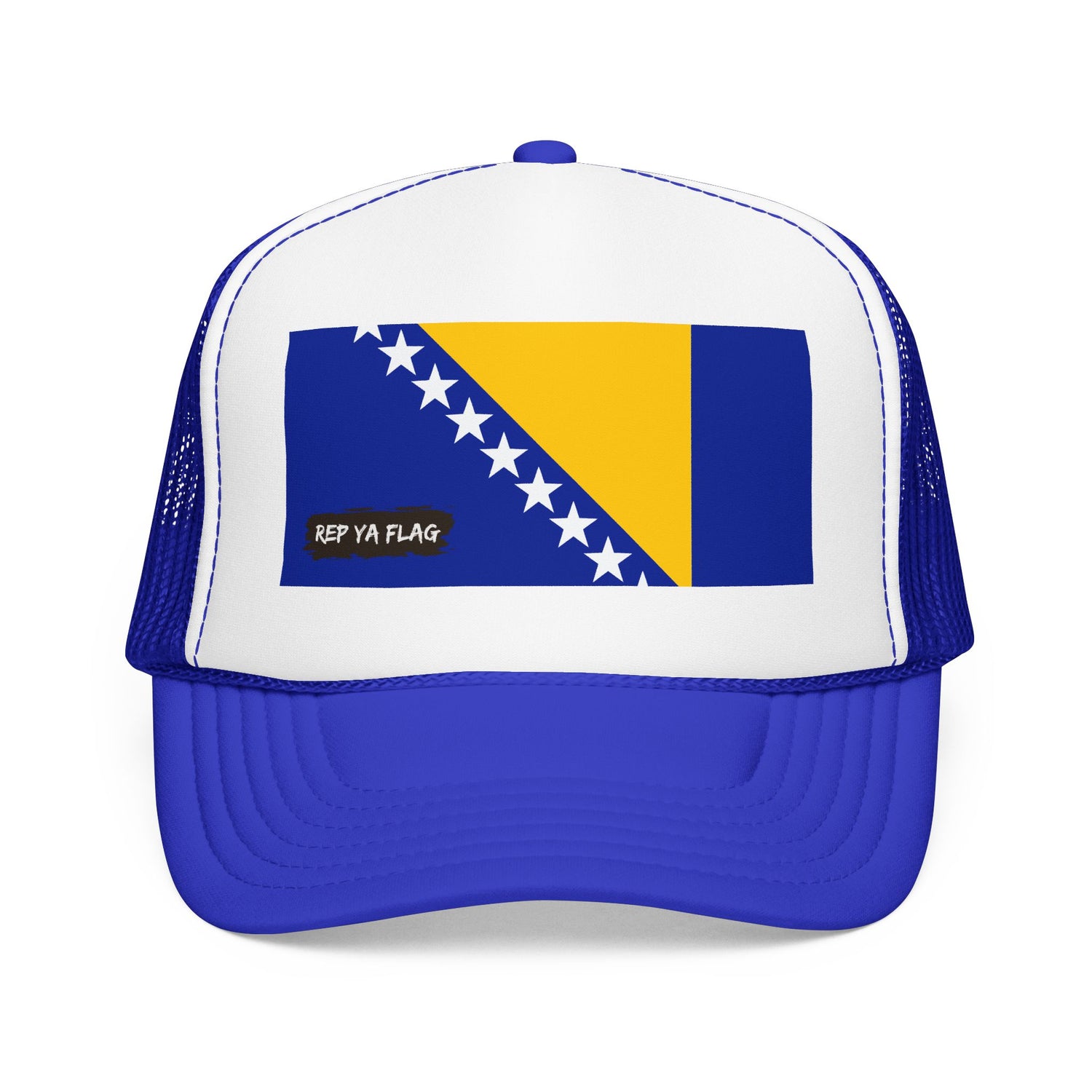 Bosnia and Herzegovina Flag Foam Trucker Hat | Bosnian Pride Snapback Cap | Rep Ya Flag