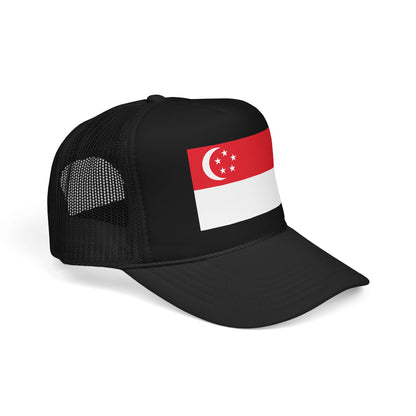 Singapore Flag Foam Trucker Hat | Singaporean Pride Snapback Cap | Rep Ya Flag