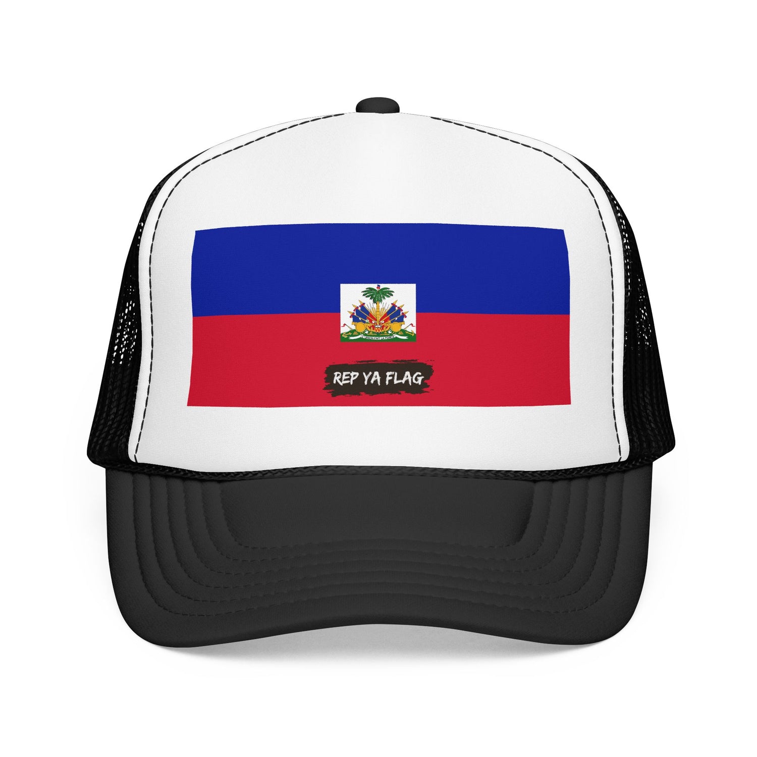 Haiti Flag Foam Trucker Hat | Haitian Pride Snapback Cap | Rep Ya Flag