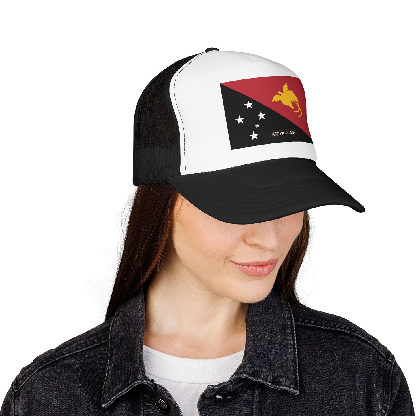 Papua New Guinea Flag Foam Trucker Hat | Papua New Guinean Pride Snapback Cap | Rep Ya Flag