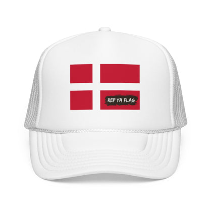 Denmark Flag Foam Trucker Hat | Danish Pride Snapback Cap | Rep Ya Flag